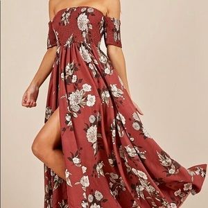 Maxi Dress in Dark Rose Floral